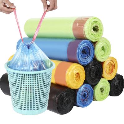 China Home Office Supplies Wholesale Drawstring Bag Disposable Full Waste Kitchen Waste Collection Large Thick Plastic Bag Roll for sale