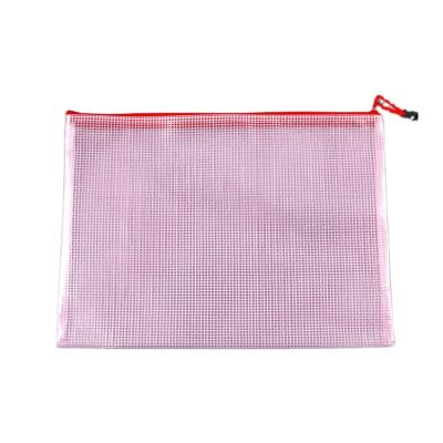 China Durable Hot Sale Customized Waterproof Mesh Zipper Pouch Stationary Document Bag for sale