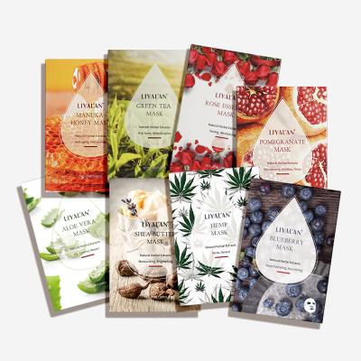 China Best Selling Pure Natural Anti-wrinkle 10Pcs/Box Plant Extract Pure Natural Organic Essence Nourish To Moisturize Skin Care Sheet Facial Mask for sale