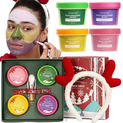 China Matcha Pink Mud Clay Mask Set For Face Skin Care Matcha Blackhead Remover Moisturizer Turmeric Organic Facial Mask And Body Christmas Gift for sale