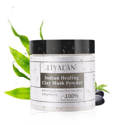 China Pure Natural Organic Moisturizer Bentonite Pearl Detoxifying Indian Healing Skin Care Clay Mask Facial Powder Face for sale