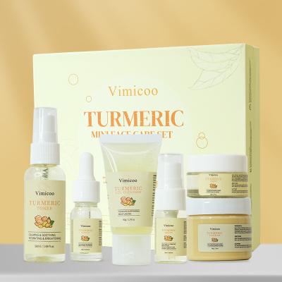 China MINI Beauty Korean Cosmetics Gift Turmeric Turmeric Travel Face Skin Care Set Gift Private Label Organic Vegan Anti Aging Skin Care for sale