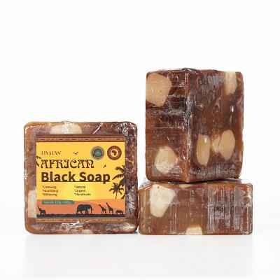 China High Quality 100% Natural Organic Skin Care Basic Vegan Cleansing Handmade Raw African Black Bath Soap for sale