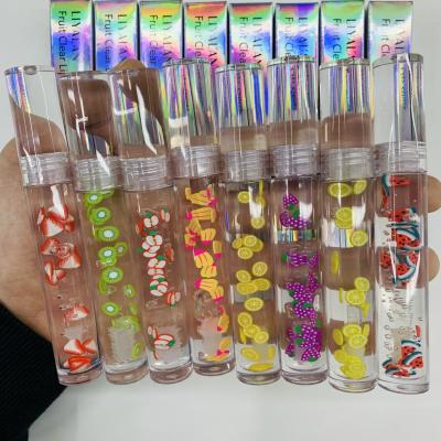 China Custom Waterproof No Labels Clear Gel Nude Lip Gloss Vegan Fruit Flavor Dropping Kids Lip Gloss for sale