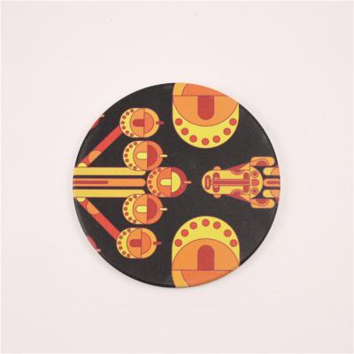 China Restaurant Sustainable Home Dining Table Creative Abstract Water Absorbent Round Ceramic Cup Coasters for sale