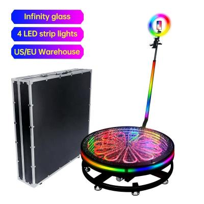 China New Party Camera 360 Degree Photo Booth Glass Portable Video Booth Slow Motion 360 Rotating 360 Photo Booth Auto Rotate for sale