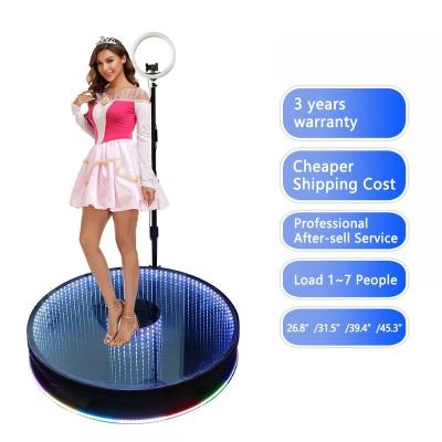 China Hot Sale Party Infinite Lights Platform Ipad Glass Mirror Above 360 ​​Photo Visual Booth With Ring Light Party For Wedding Business for sale