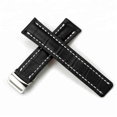 China 2019 22mm Leather Watch Band Leather Strap For Breitling Watches for sale