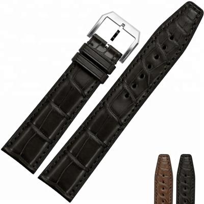 China S/S Pin Buckle Genuine Crocodile Alligator Leather Watch Strap For IWC Watch Band for sale