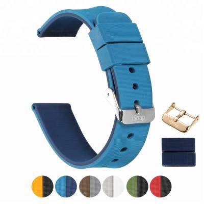 China Wholesale Dual Color Silicone Replacement Sports Strap Soft Rubber Watch Band For Apple Smart Watch Strap for sale