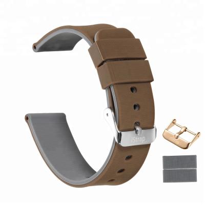 China 2018 Wholesale High Quality Replacement Smart Watch Rubber Dual Color Dual Color Silicone Strap Sports Watch Band Soft Strap for sale