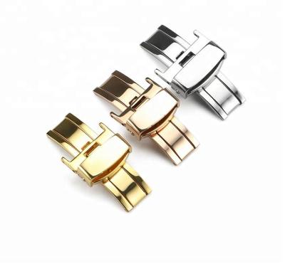 China Butterfly Deployant Watch Buckle Push Button Deployment Clasp Push Button Clasp Watch Band Buckle Stainless Steel Watch Buckle for sale