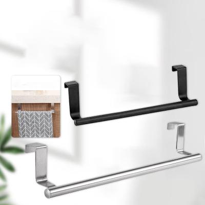 China SHORT Makers Spot Kitchen Single Punch Free Towel Rack Stainless Steel Rod Cabinet Hanging Towel Rail for sale