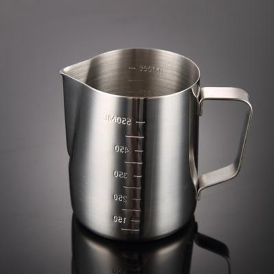 China Sustainable Stainless Steel Milk Frothing Launcher - Garland Cup With Measurement Marking for Milk Tea Coffee and Latte Art for sale