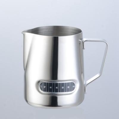 China New Design 2021 Free Sample Viable Sell Automatic Temperature Sensor Stainless Steel Coffee Milk Pull Flower Paper Jug for sale