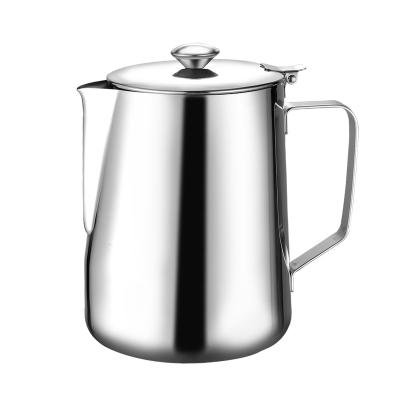 China Viable With Lid Stainless Steel Pour Over Kettle 350/600/1000ml Milk Frothing Pitcher Last Cup for sale