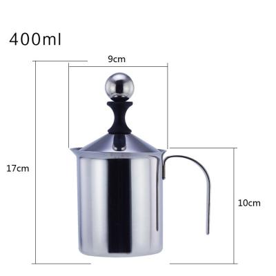 China Sustainable Wholesale Kitchen Tools Stainless Steel Manual Operated Hand Pump Milk Frother Maker for sale