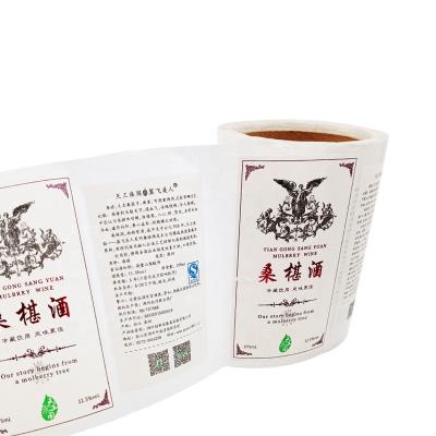 China Waterproof Custom Die Cut Paper Stickers On Wine Bottle Or Box From Label Factory for sale