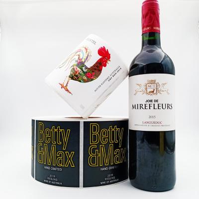 China Waterproof Custom Stamping Printing Label For Red Wine From Label Printing Making for sale