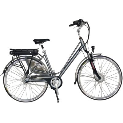 China Aluminum alloy 700C alloy electric bike, 700C city bike, EN151942017, 700C alloy frame with suspension fork, 36V E-bike for sale