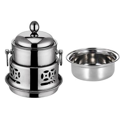 China 1 person 1 person mini stainless steel shabu hot pot stainless steel equipment viable individual color chafing pot with alcohol furnace for sale