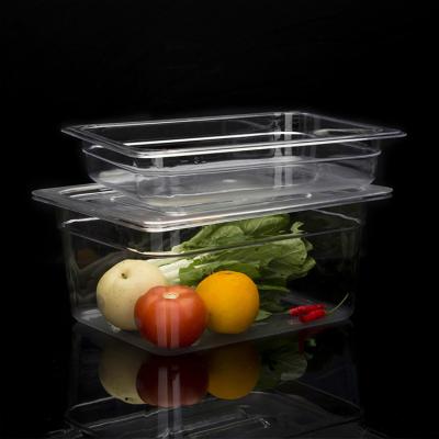 China Unbreakable US Five Star Standard PC Gastronorm Pan Plastic Food Container For Kitchen Hotel Buffet for sale