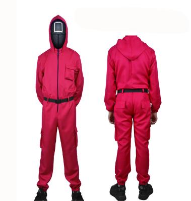 China Funny Red Halloween Cosplay Squid Hoodies Holiday High Quality Adult Squid Costume Jumpsuits 2021 Fits Costumes for sale