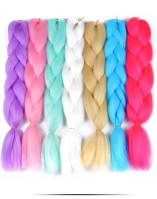 China Good Quality Silky Straight Wave Wholesale 40 Color Heat Resistant Fiber Weaving Synthetic Long Ponytail Hair for sale