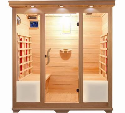 China Traditional Far Infrared Computer Control Panel Canadia Hemlock Sauna Room for sale