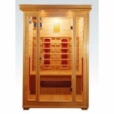 China Low Computer Control Panel Healthland Hemlock Sauna EMF Ceramic Heater Far Infrared, 2 Person, Wooden Cabin for sale