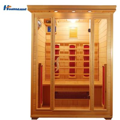 China Computer Control Panel 3 Person Sauna Room Body Foot Massage Wooden Bucket for sale