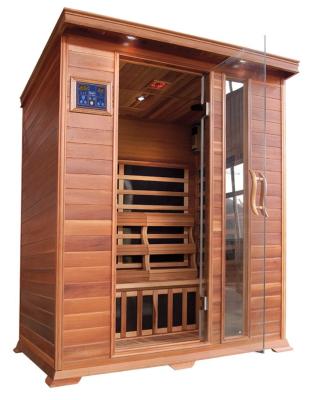 China Computer control panel hot sale carbon heater red cedar infrared sauna room for sale