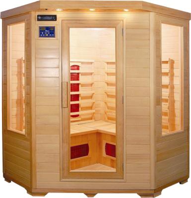 China Computer control panel healthland far infrared indoor sauna room, ceramic heater, corner sauna for sale