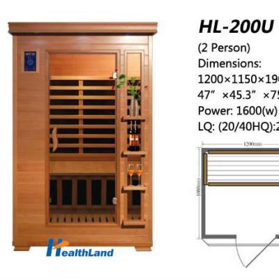 China Computer Control Panel 2 Person Western Sauna Red Cedar Carbon Heater Sauna Room for sale