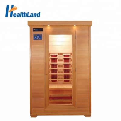 China Computer Control Panel Healthland Sauna Room Wooden Sauna Room Far Infrared Ceramic Sauna Cabin 2 Person for sale