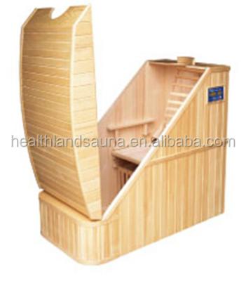 China Imported Hemlock Ozone Far Infrared Half Body Computer Control Panel Half Body Sauna With Double Panel for sale