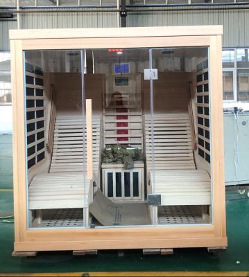 China Computer control panel luxury wood hemlock infrared sauna, chair sauna for sale