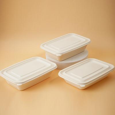 China Disposable Cornstarch Fast Food Food Containers Eco-Friendly Biodegradable Disposable Cornstarch Custom Packaging Disposable Meal Boxes With Lid for sale