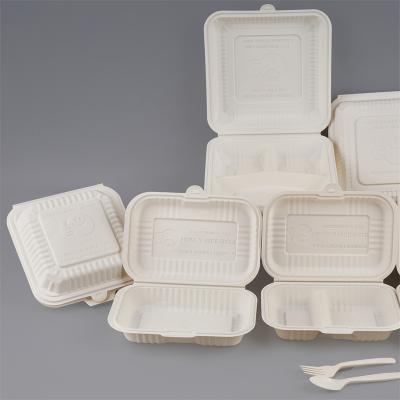 China 9x6inch Food Containers Disposable Biodegradable Eco-Friendly Disposable Food Box Affordable Tableware Take Away Fast Food Box for sale