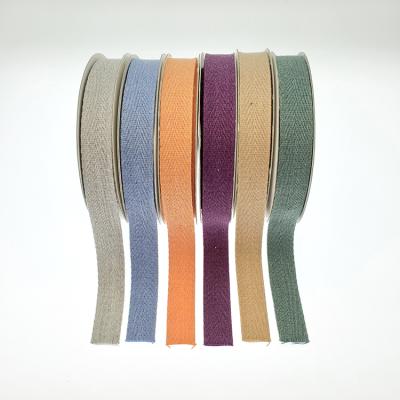 China Unique Custom Eco-Friendly Cotton Decorative Herringbone Wrap Gift Garment Garment Color Biodegradable Ribbon for sale