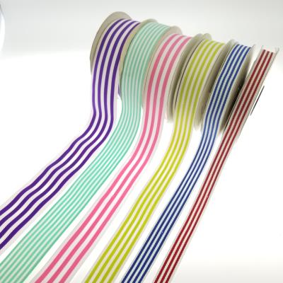 China Stripe Special Offer 2 Colors Stripe Grosgrain Ribbon For Packaging Ribbon Trimmings for sale