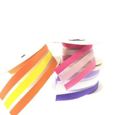 China Factory Fashion Polyester Two Color Stripe Woven Decorative Woven Ribbon for sale