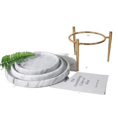 China New Arrival Luxury Style Marble Cake Stand Viable Set Marble Cake Stand Wedding for sale