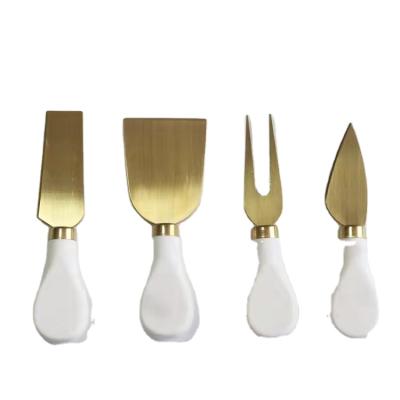 China Beautiful Durable Marble Handle Knife And Fork Combination 4 Pieces Stainless Steel Dinnerware Knife And Fork With Marble Handle for sale