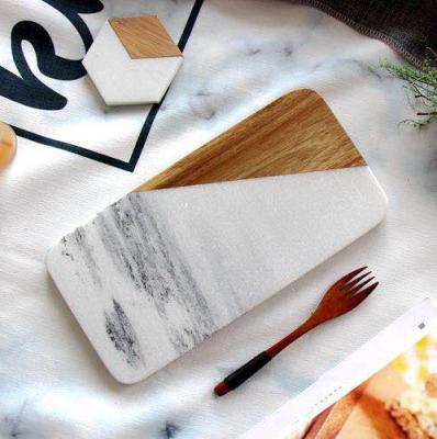 China Popular Artificial Wooden Shower Place Vintage Kitchen Tray Rectangle Marble Stone Dough Stocked Cheese Kneading Cutting Board Pastry for sale