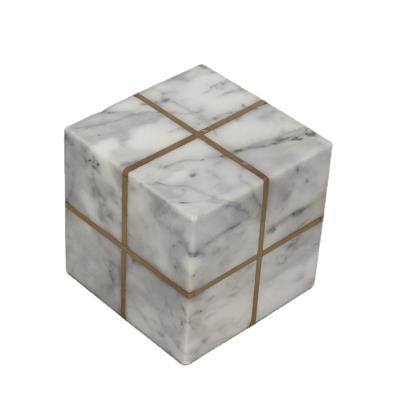 China Luxury Cube Black Marble Gift Europe Business Starry Sky Paperweight for sale