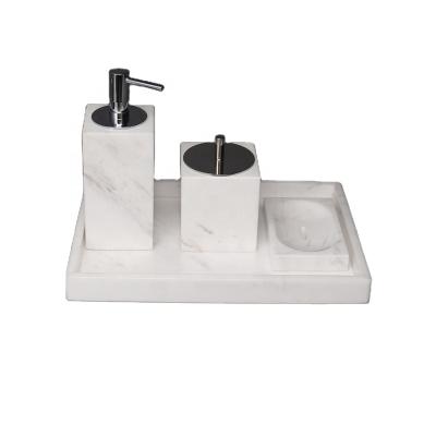 China Sustainable Nordic Style Bathroom Shower Set Hotel Natural Marble Household Customize 4 Piece Bathroom Set for sale