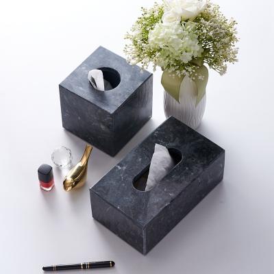 China Contemporary Good Quality Home Artistic White Marble Cloth Box Decoration Rectangle Solid Marble Box for sale