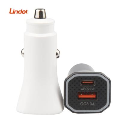 China New Arrival 2 USB Car Charger QC 30 PD 18W 20w carro de carro fast charging tipo c left for iphone Samsung for sale