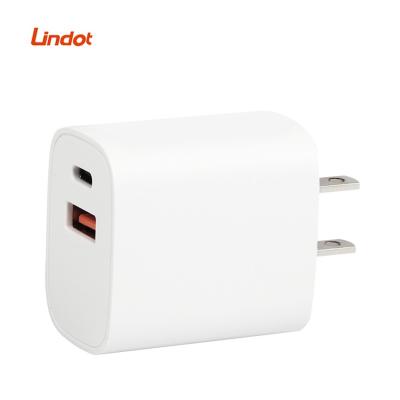 China Dual USB PD+QC3.0 20W Travel Adapter Quick Charger Universal Mobile Phone High Speed ​​Charger for sale